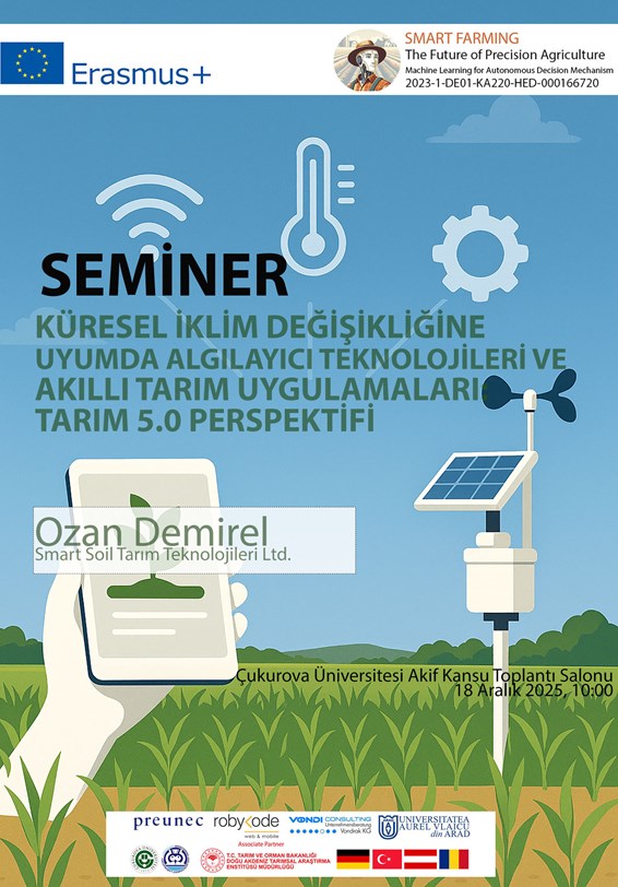 SEMİNER: Küresel İklim Değişikliğine Uyumda Algılayıcı Teknolojiler ve Akıllı Tarım Uygulamaları Tarım 5.0 Perspektifi