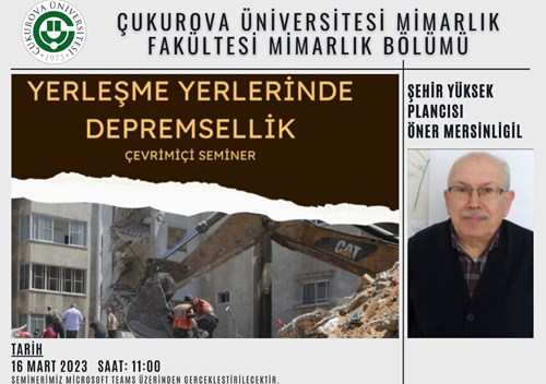 "Yerleşme Yerlerinde Depremsellik" Seminer